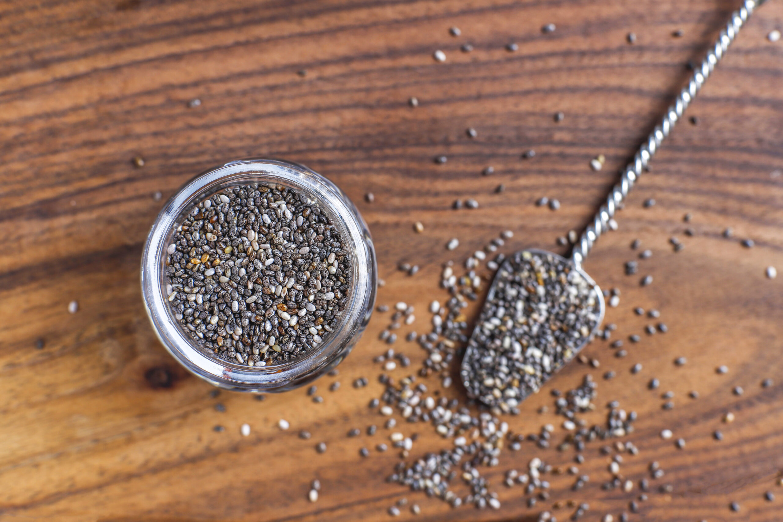 Nutritious chia seeds.